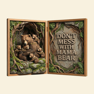Mama Bear Acrylic Plaque - Personalized Gifts For Mom 02hyta100226
