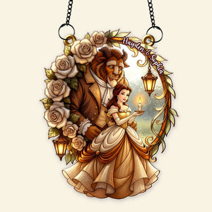 Enchanted Rose Couple Suncatcher - Personalized Gifts For Couples 01PALU031225
