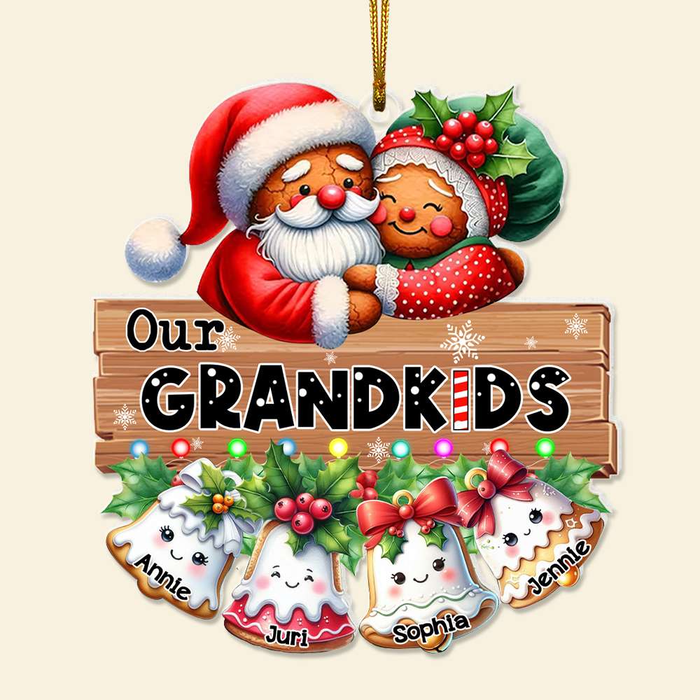 Personalized Gifts For Grandparents Gingerbread Christmas Acrylic Ornament 01OHLU041124 - Ornament - GoDuckee