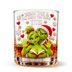 Naughty Couple Round Glass - Personalized Gifts For Christmas Couple 03NALU151026