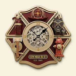Firefighter Acrylic Hanging Wall Clock - Personalized Gifts For Firefighters 04kita311225