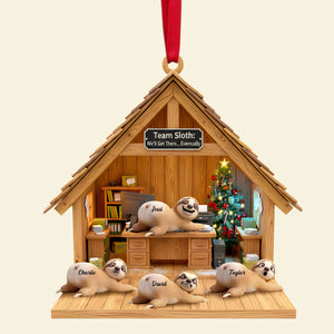 Happy Workplace Sloth Ornament - Personalized Gifts For Coworkers 05OHLU141125