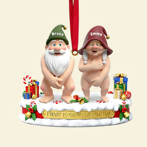 Mischievous Gnome Couple Acrylic Ornament - Personalized Gifts For Couples 08OHLU201125