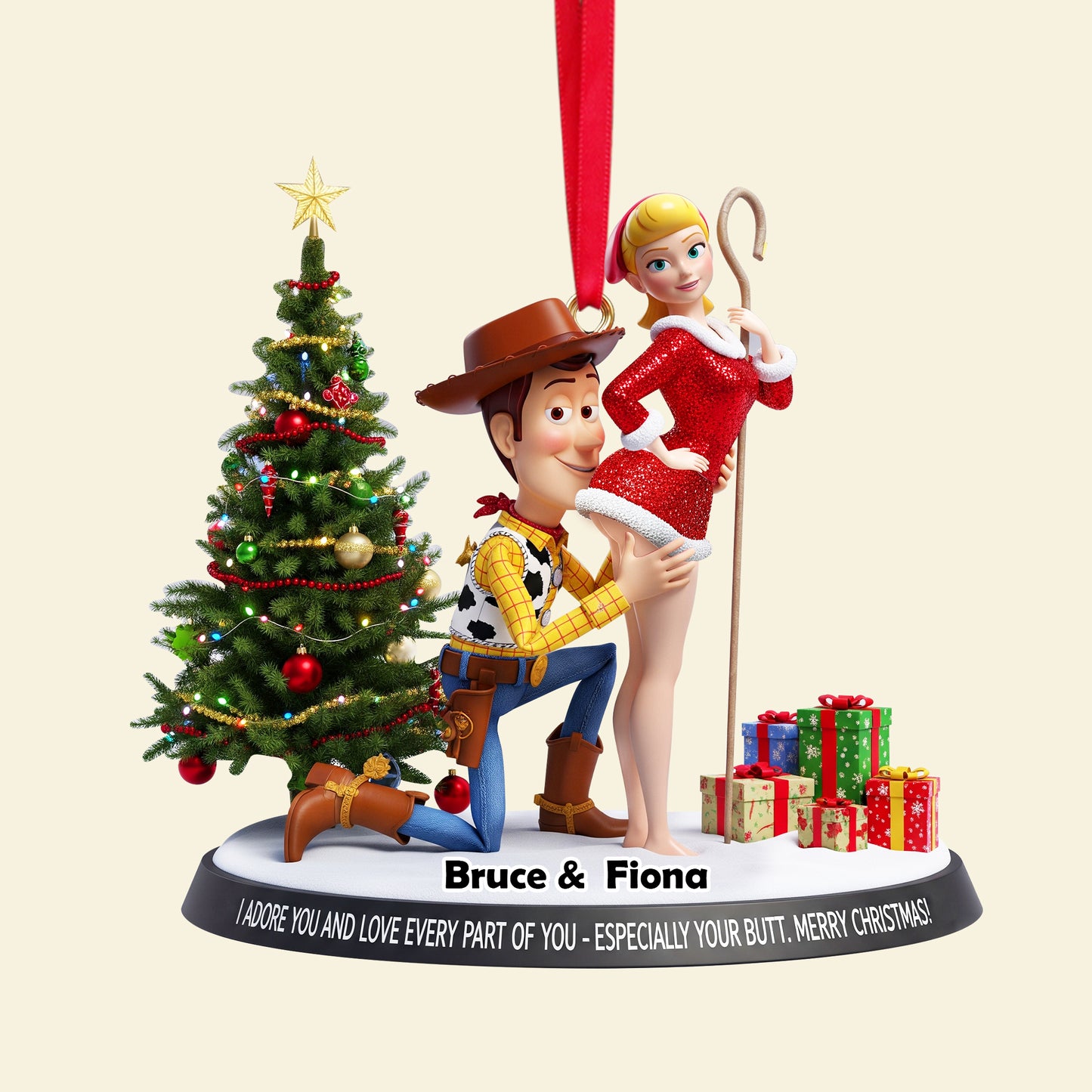 Playful Animated Ornament - Personalized Gifts For Couple 07ohlu150925