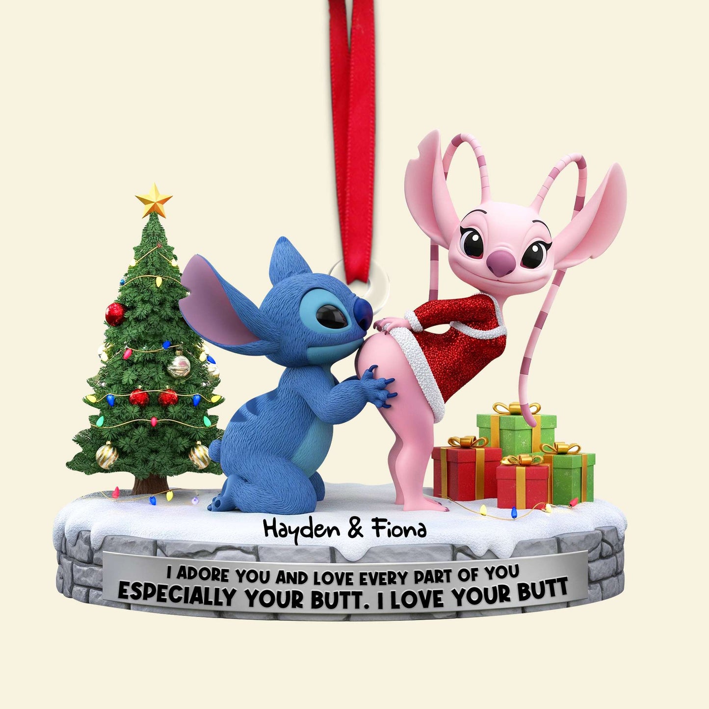Christmas Couple Ornament - Personalized Gifts For Couple 07OHLU120925