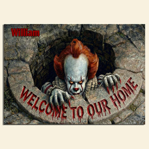 Welcome To Our Home Shaped Doormat - Personalized Gift For Horror Lovers 07TGLU280126