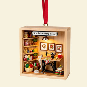 Cozy Sewing Nook Acrylic Ornament - Personalized Gift For Sewing Lovers 09PGLU281025