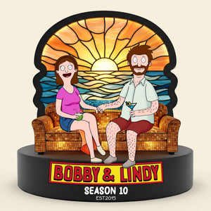 Beach Couple Light Box - Personalized Gifts For Couple Custom Shape Acrylic Light Box 05OHLU081225