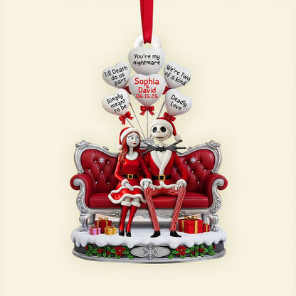 Hauntingly Sweet Couple Christmas Ornament - Personalized Anniversary Gifts For Couple 03TOLU130825