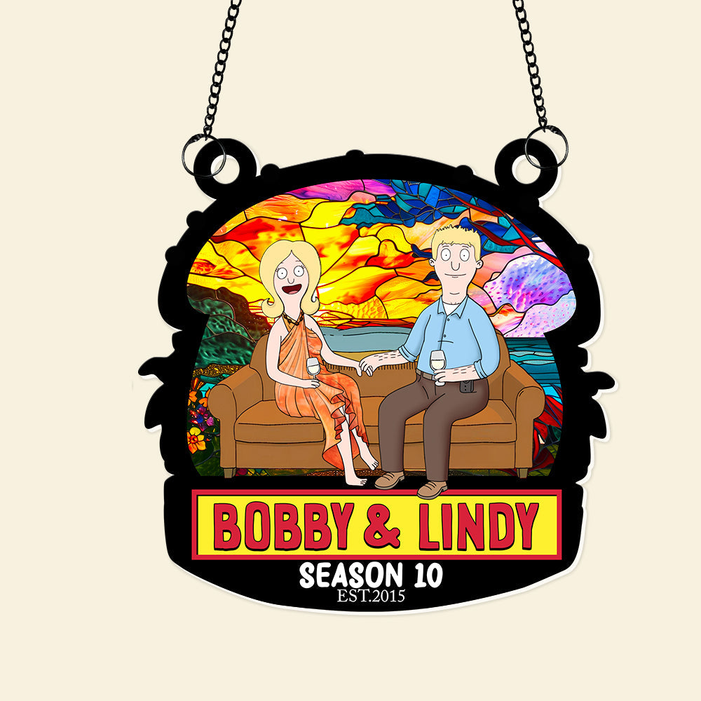 Burger Couple Suncatcher Ornament - Personalized Anniversary Gifts 03OHLU040325PA-Homacus