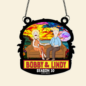 Burger Couple Suncatcher Ornament - Personalized Anniversary Gifts 03OHLU040325PA-Homacus