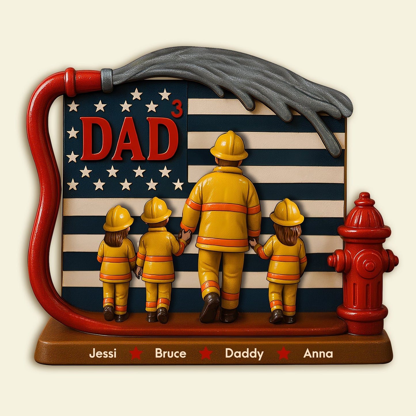 Firefighter Dad Acrylic Plaque - Personalized Gifts For Father 02TOLU260425-Homacus