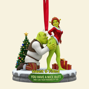 Cheeky Kisses Couple Acrylic Ornament - Personalized Christmas Gifts For Couples 04OHLU300925