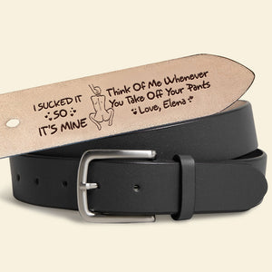 Cheeky Couple Secret Message Men's Belt - Personalized Gift For Him 01HULU270126