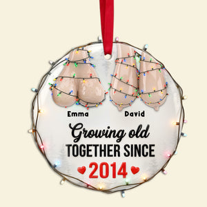 Funny Old Couple Ornament - Personalized Gift For Couple Christmas Ornament 01OHLU251025