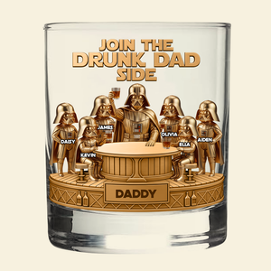 Cosmic Dad and Kids Round Glass - Personalized Gifts For Dad 04ohta210526