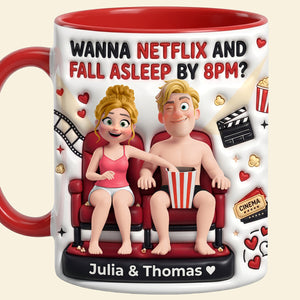Couple Watching Coffee Mug - Personalized Gifts For Couple 03huta250626