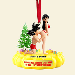 Cheeky Kiss Couple Ornament - Personalized Gift For Couples 05OHLU111125
