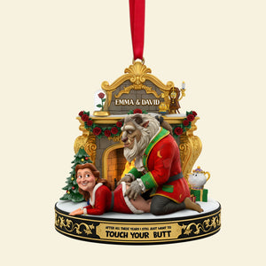 Playful Touchy Couple Ornament - Personalized Christmas Gift For Couples 04OHLU230925
