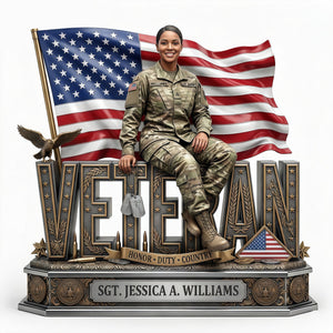 Proud Veteran Custom Photo Acrylic Plaque Tribute 03TYLU060426