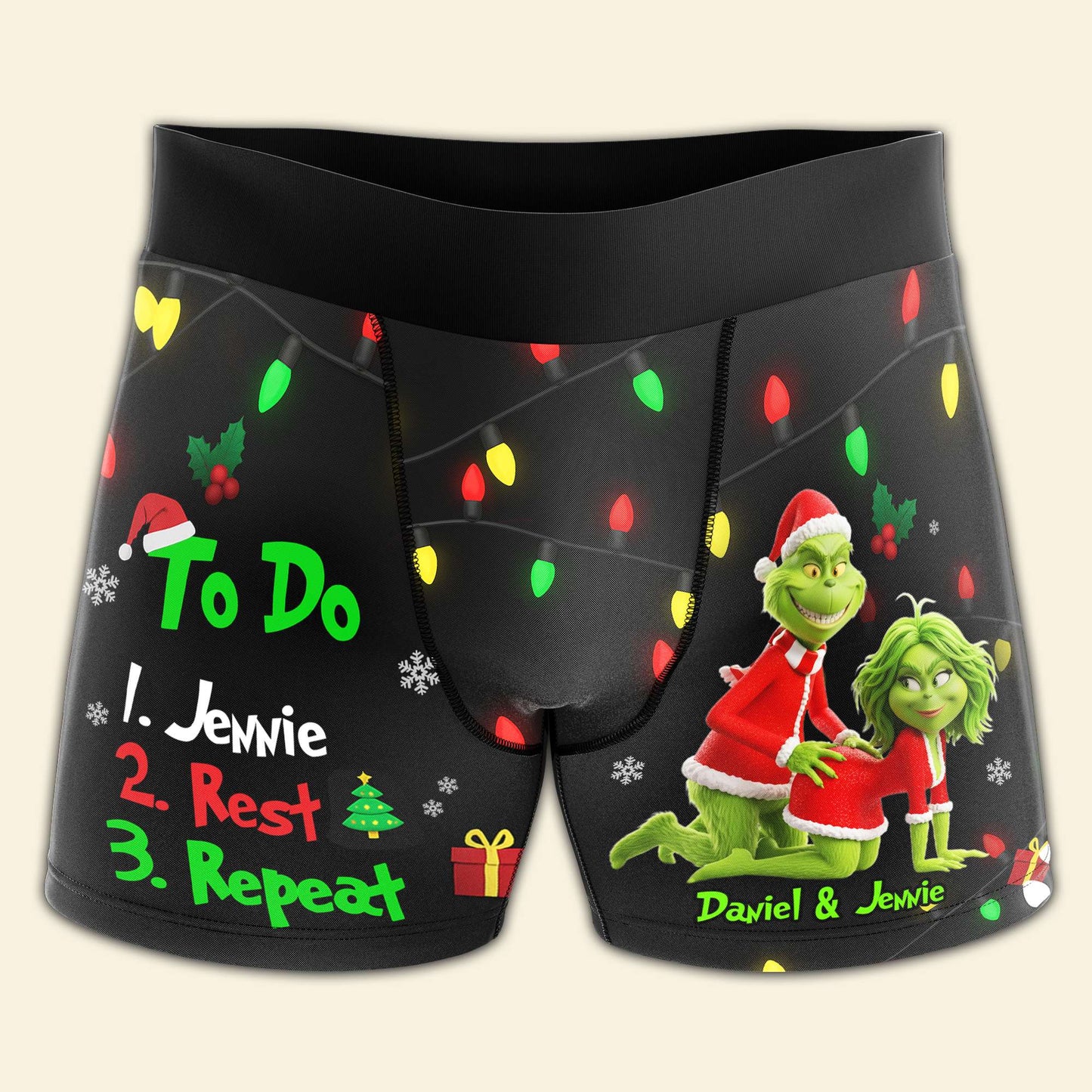 Grumpy Couple Christmas Boxers - Personalized Gifts For Him 05NALU110925