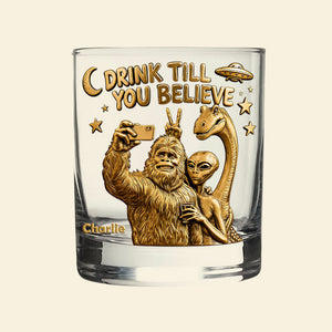 Fun Forest Giant & Friends Selfie Glass - Personalized Gifts For Drinking Lovers & Cryptid Creatures Enthusiasts 02QHLU011225