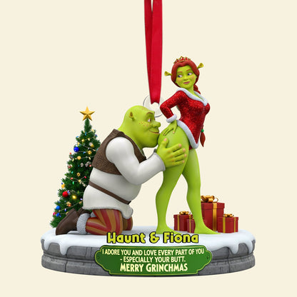 Cheeky Kisses Couple Ornament - Personalized Christmas Gifts For Couple 04OHLU120925