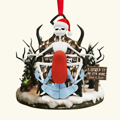 Naughty Skull Couple Ornament - Personalized Christmas Gift For Couples 02TGLU230925
