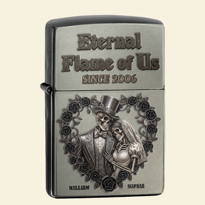 Eternnal Flame Of Skull Couple Lighter - Personalized Gift For Couple 07PGLU020825