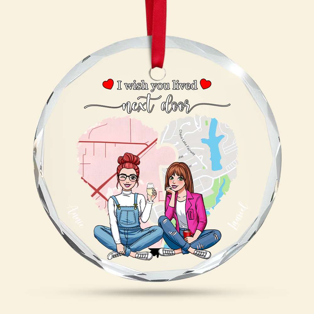 Personalized Gift For Besties Christmas Crystal Ornament 04PGLU251024HH - Ornament - GoDuckee