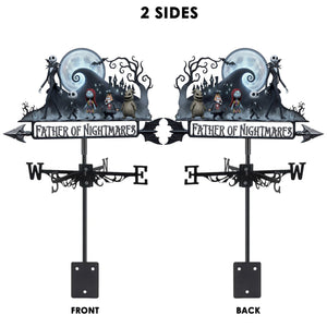 Spooky Father and Kids Metal Weather Vane  - Personalized Gifts For Dad 01nalu140526