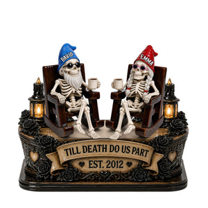 Couple Gnome Skeleton Acrylic Plaque - Personalized Gifts For Couple 05ohlu180826