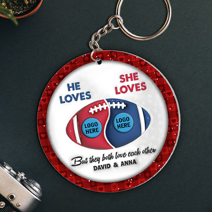 American Football Couple Ornaments With Custom Team Logo - House Divided 02hupu250924