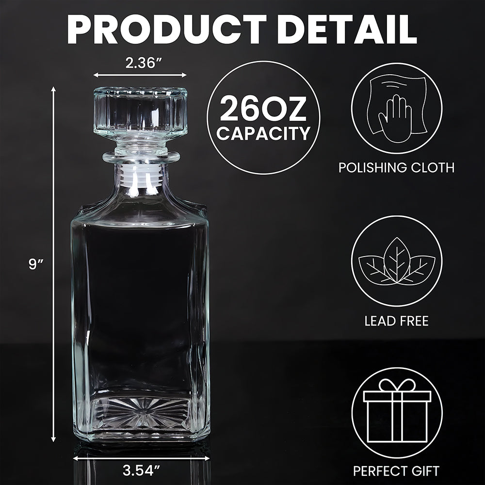 (BFF) Personalized Whiskey Decanter Set (2 sides printed)-Homacus